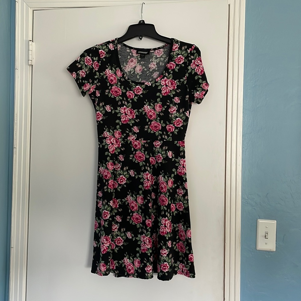 Joe Boxer Juniors Floral Skater Dress Size Medium Pink Flowers
